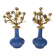 Pair of candelabra with flowers in Louis XV style, Napoleon III period.