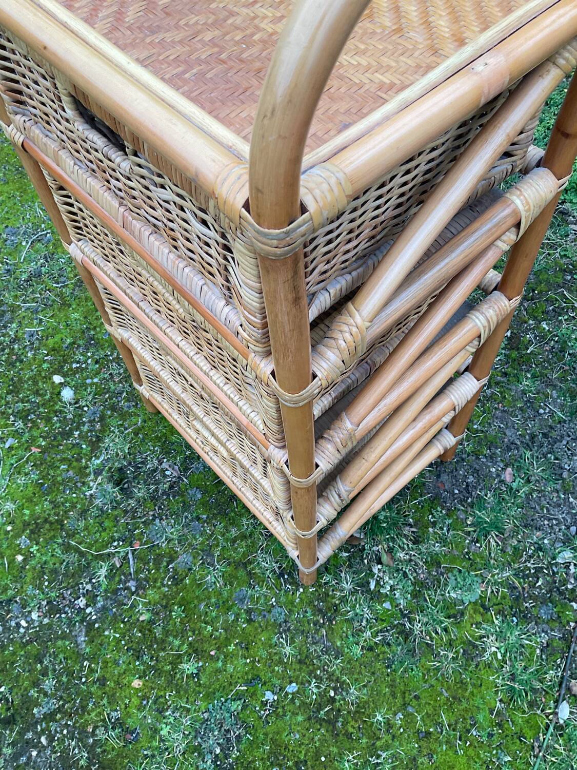 Vintage rattan chiffonier