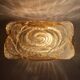 Amber glass rectangular flush mount ceiling or wall light