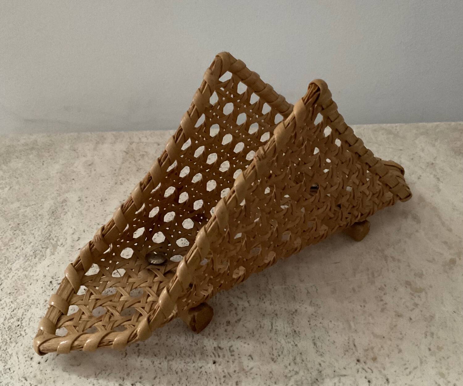 Canework letter holder from the 50s and 60s