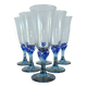 Luminarc champagne flutes from the 70s with blue stem