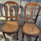Pair of caned chairs in Louis XVI style