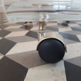 David Lange coffee table on plexiglass wheels Hi-Fi cabinet