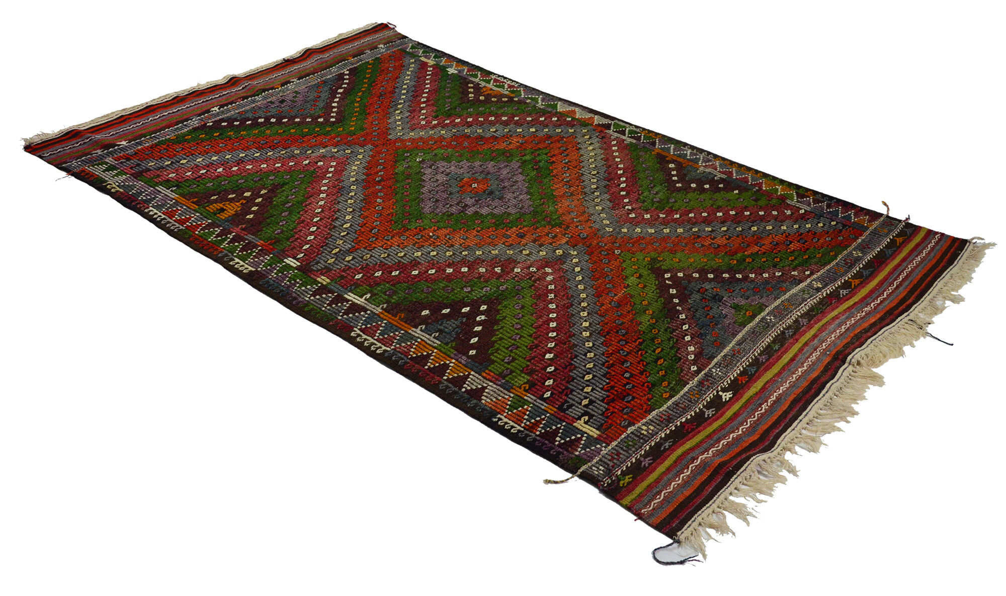Anatolian handmade kilim rug 295 cm x 170 cm