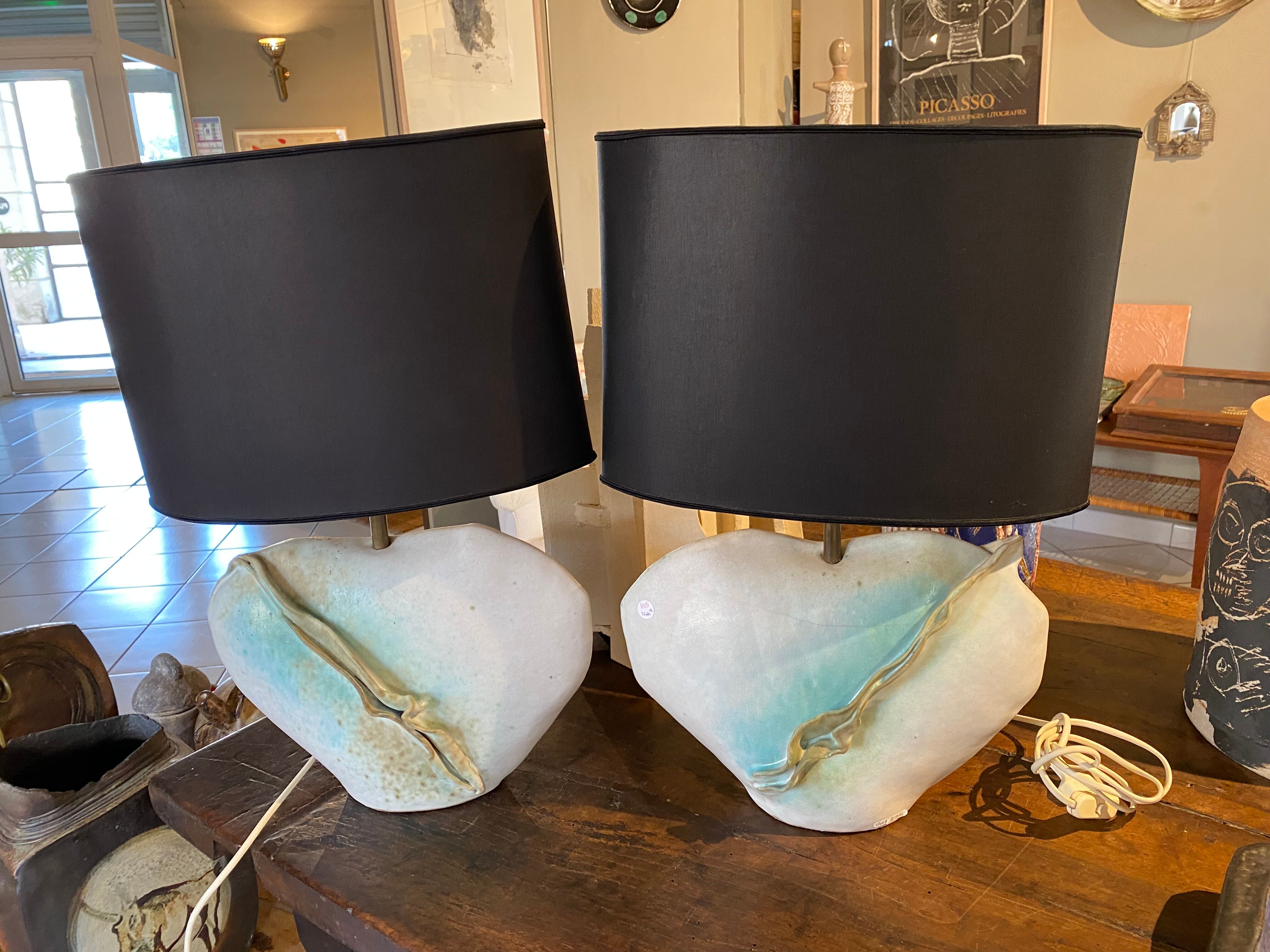Pair of vintage porcelain lamps