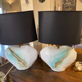 Pair of vintage porcelain lamps