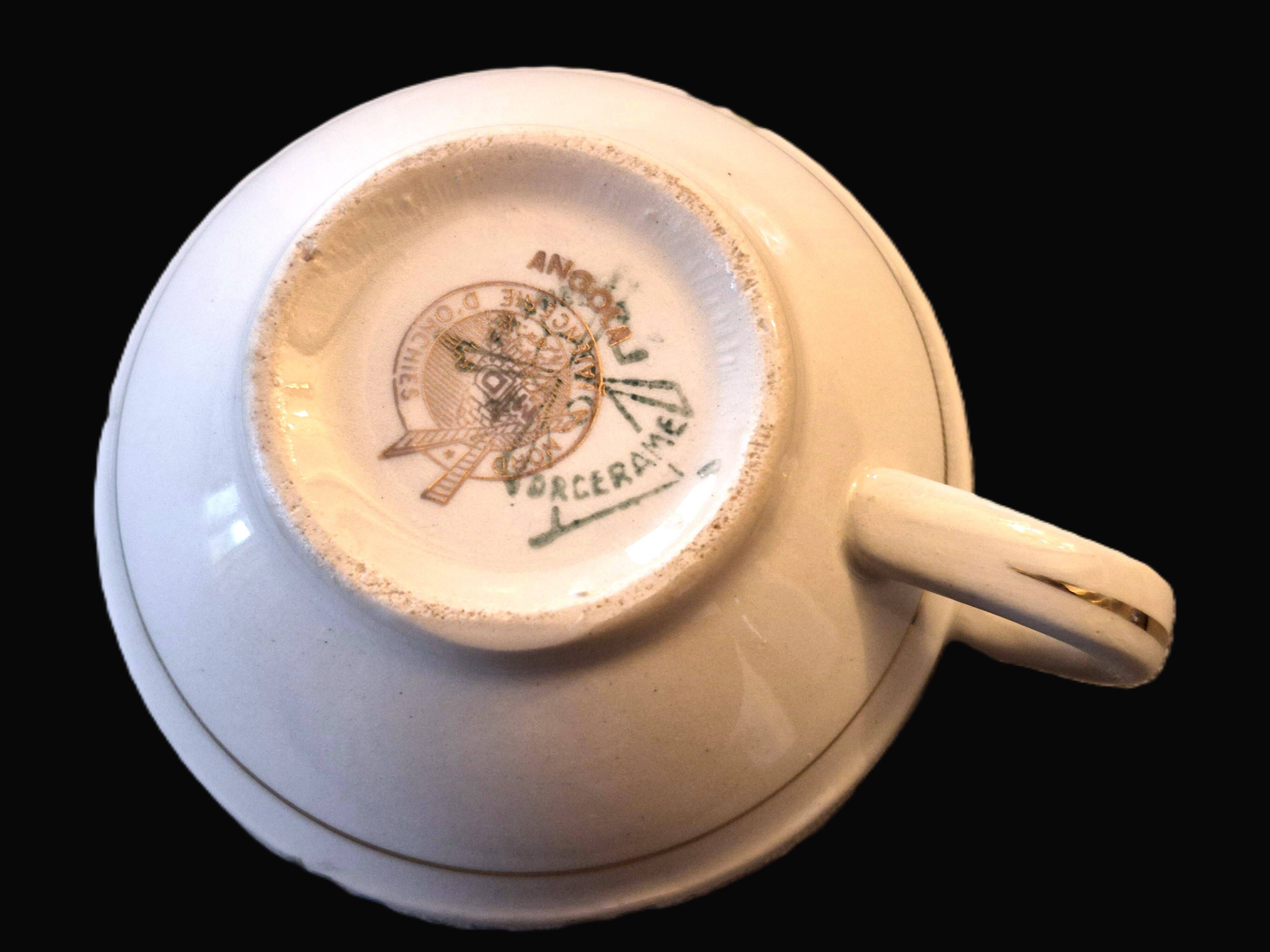 Set of 10 vintage cups and saucers "Angola" – Moulin des Loups