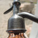 Old pink glass siphon by Georges David Vire