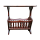Wooden magazine holder with vintage tablet