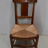 Chaise à langer paillée en merisier, époque directoire - 1ère partie du xixe