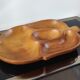 Vintage carved wooden aperitif platter – 4 compartments