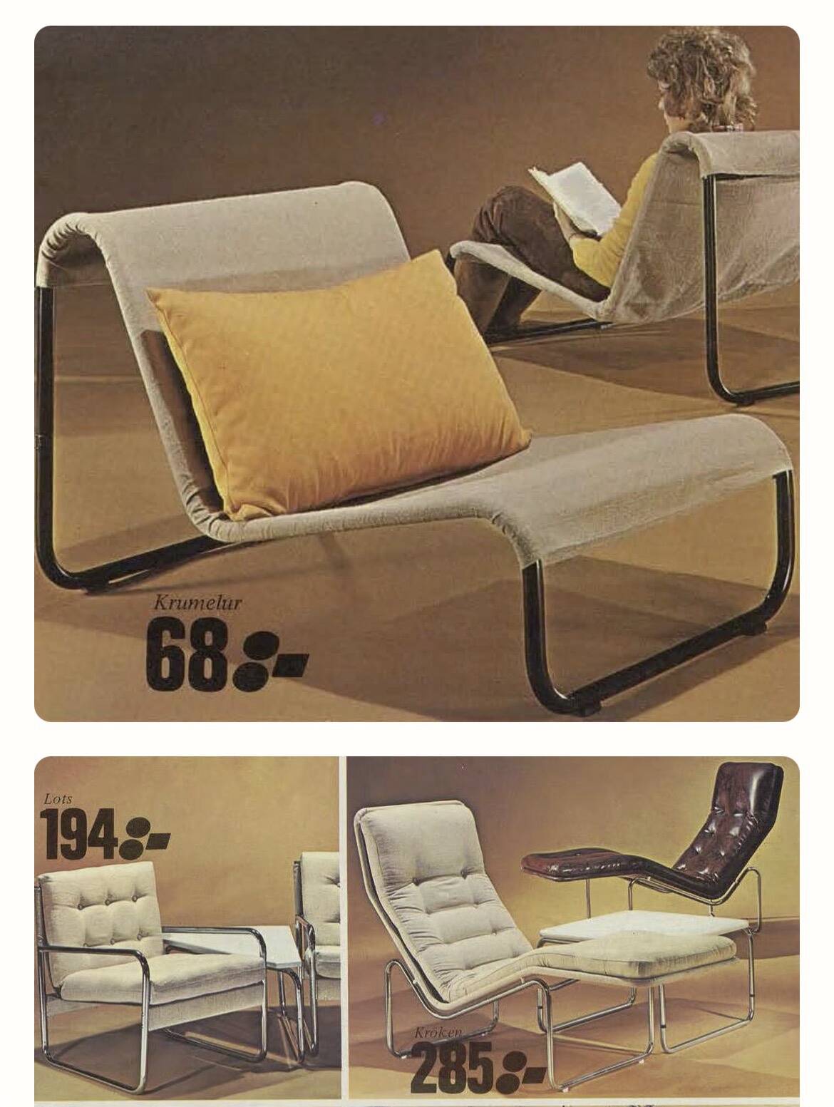 Krumelur armchair pair 1972 IKEA by Karin Mobring