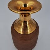 Vase en grès chamotté brut émaillé d'or, Italie, Bitossi pour Raymor, circa 1960/1970