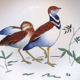 Game model plate signed gien, hunting birds, bustards