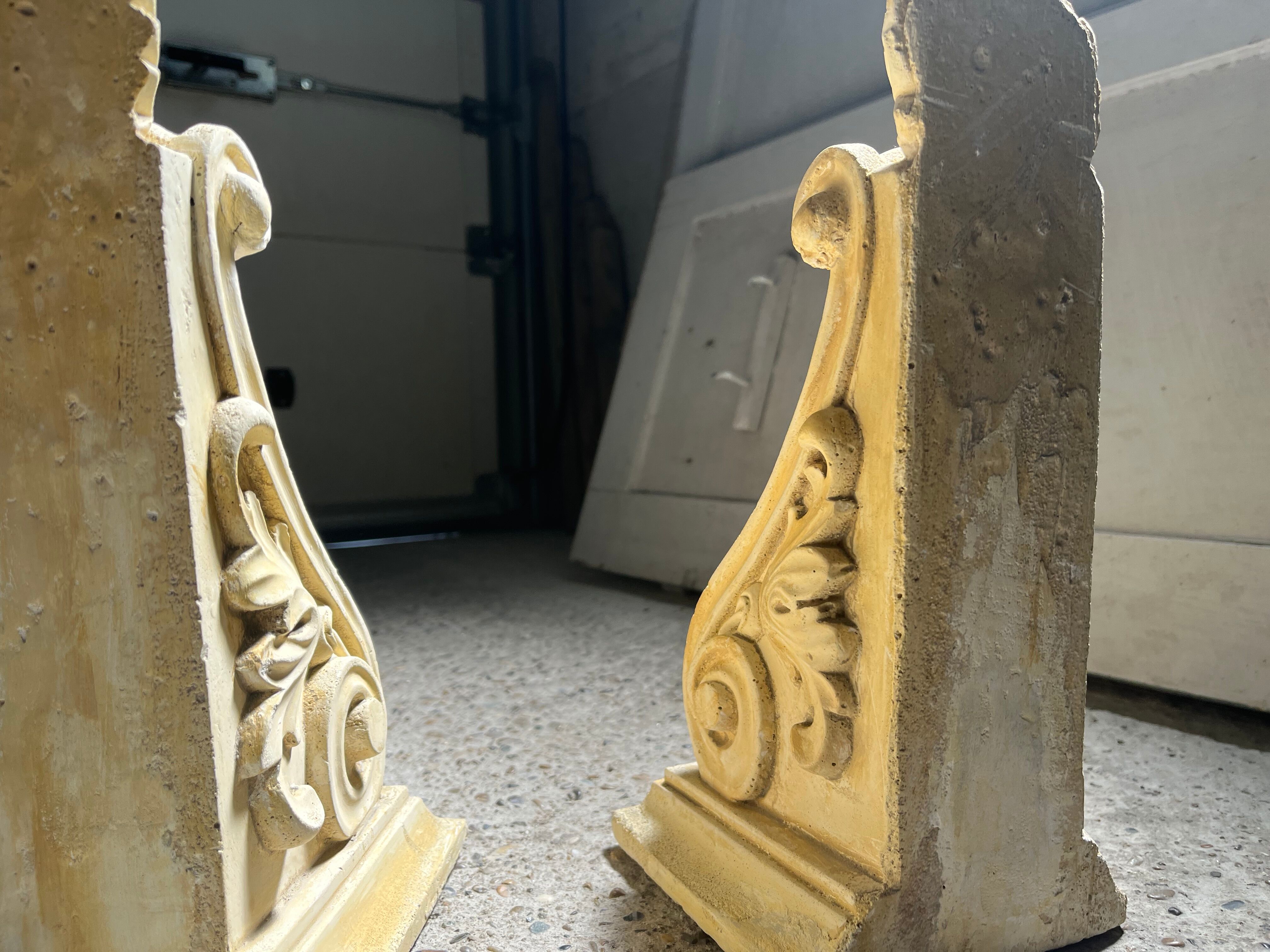 Moulded plaster bookends