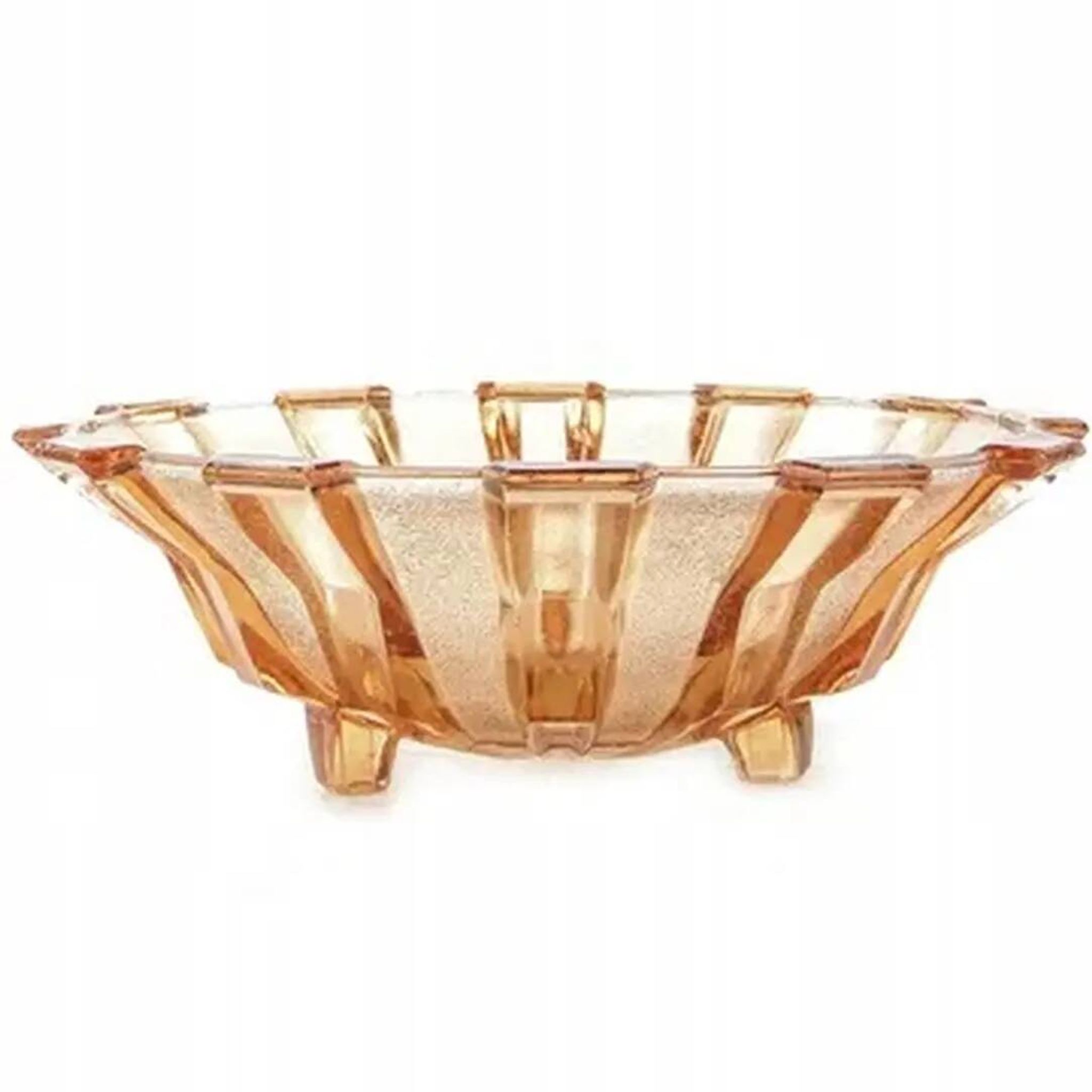 Art Deco fruit bowl, glass, Val Saint Lambert, Belgium, 1950s
