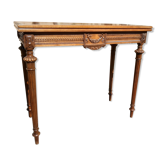 Console, games table in carved walnut of the nineteenth century
