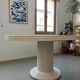 Vintage table, beige lacquered top and bamboo legs.