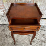 Antique Nightstand Louis XV Style Wood 3 Drawers + Vintage Case #