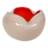 Murano - Alfredo Barbini - verre opalin - orange/blanc - Italie - années 60