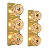 Pair of wall sconces in crystal glass designed by Sciolari for Peill & Putzler.