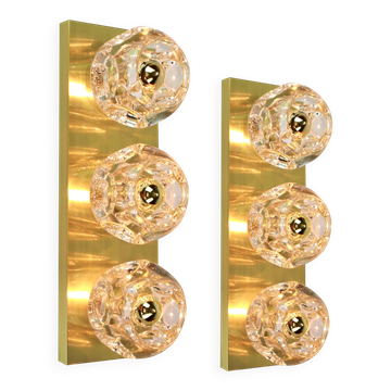 Pair of wall sconces in crystal glass designed by Sciolari for Peill & Putzler.