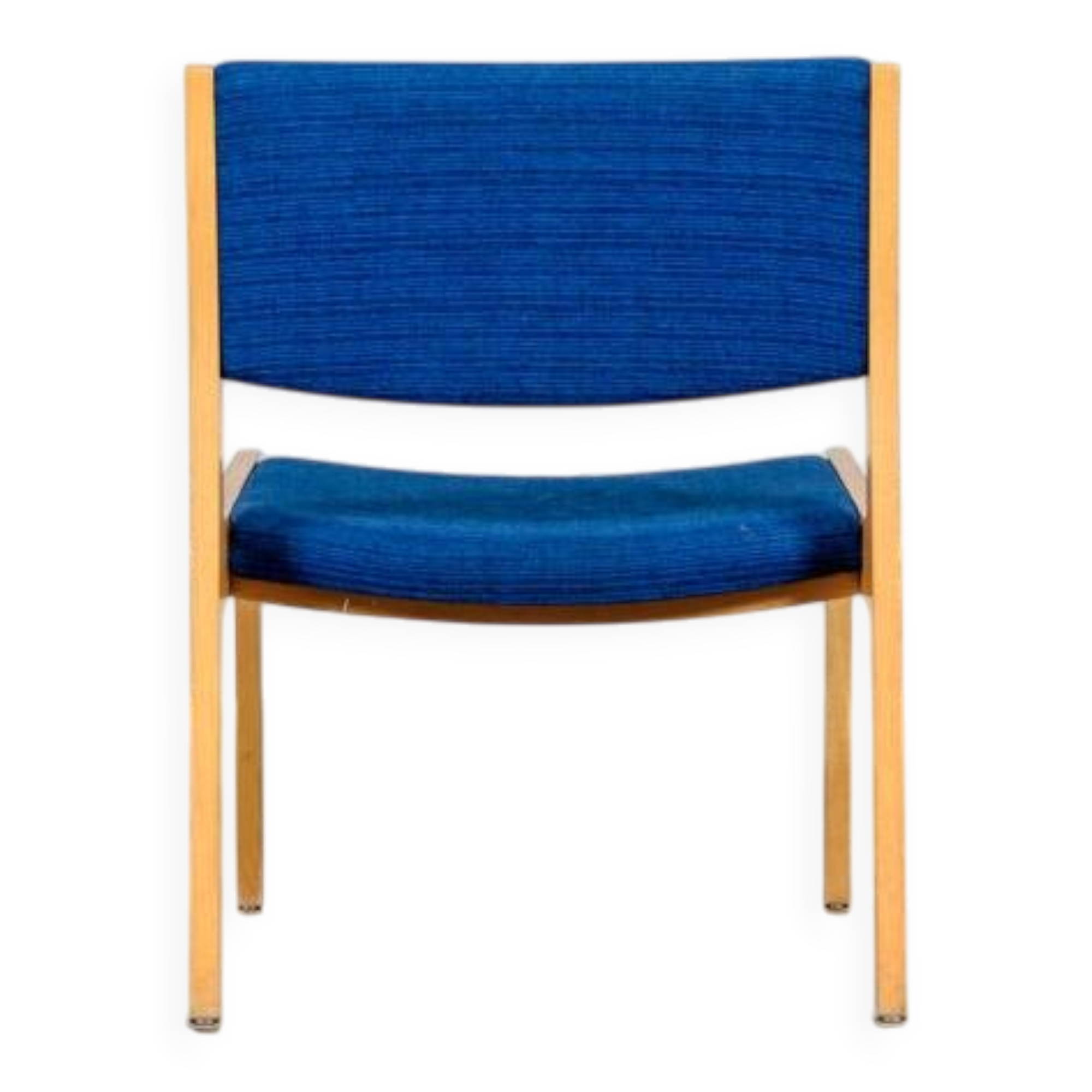 Chauffeuse en bois et tissu bleu