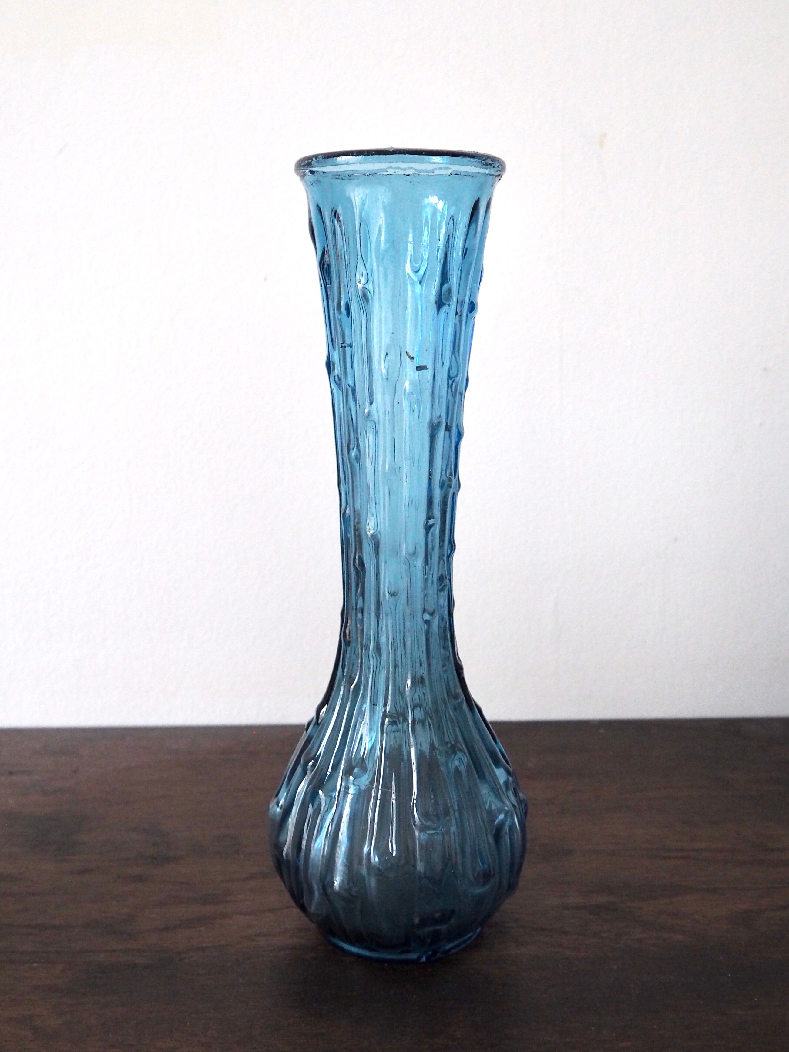 Blue glass vase Empoli style