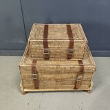 Vintage wicker trunks, set of 2 - 1970s