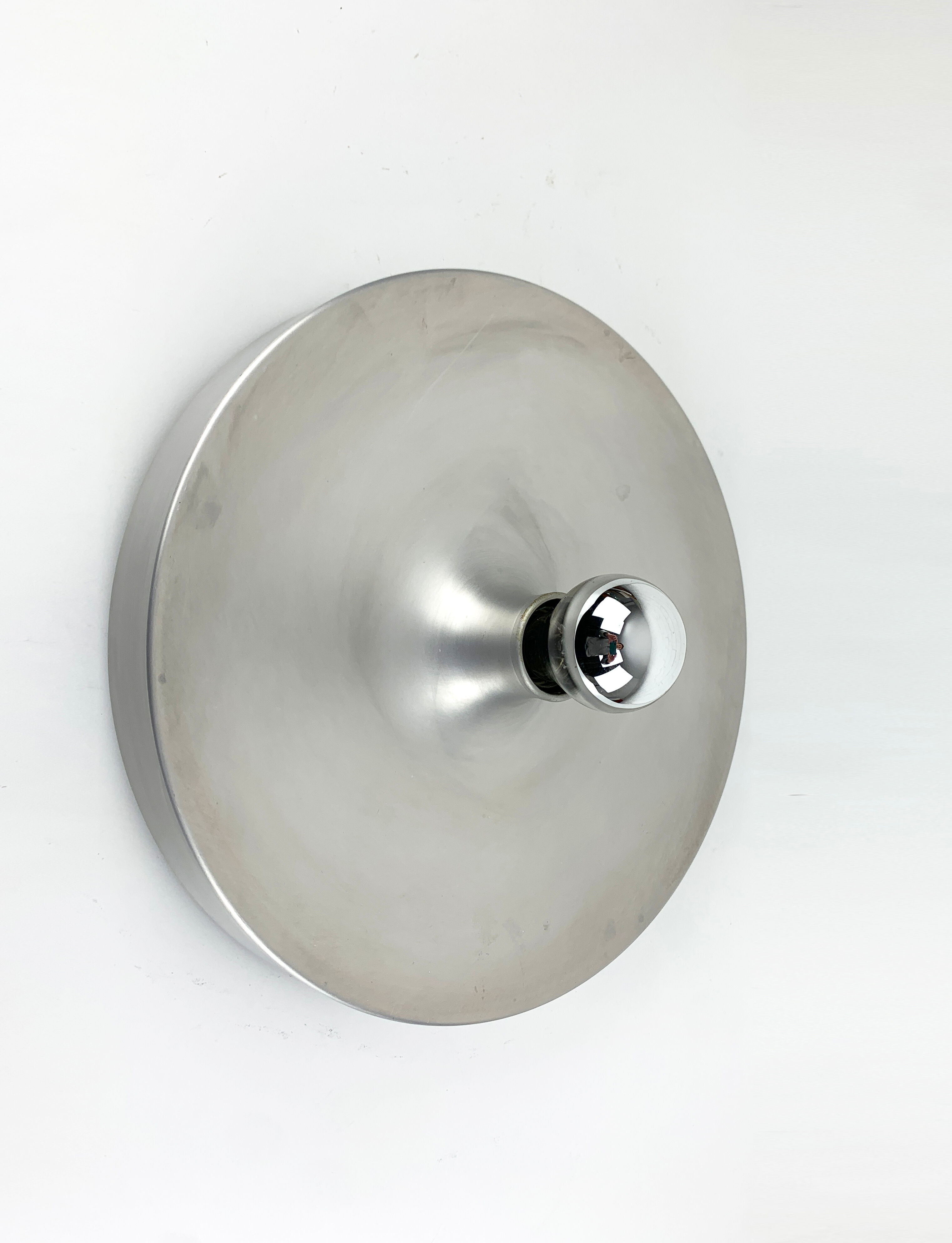 Space age wall lamp by Staff Leuchten in aluminum, Flush Light, 1960-70s