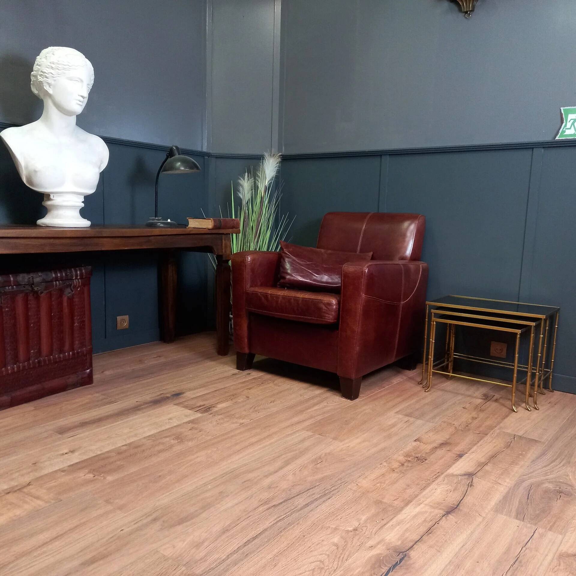 Cowhide club armchair, Vintage clubchair