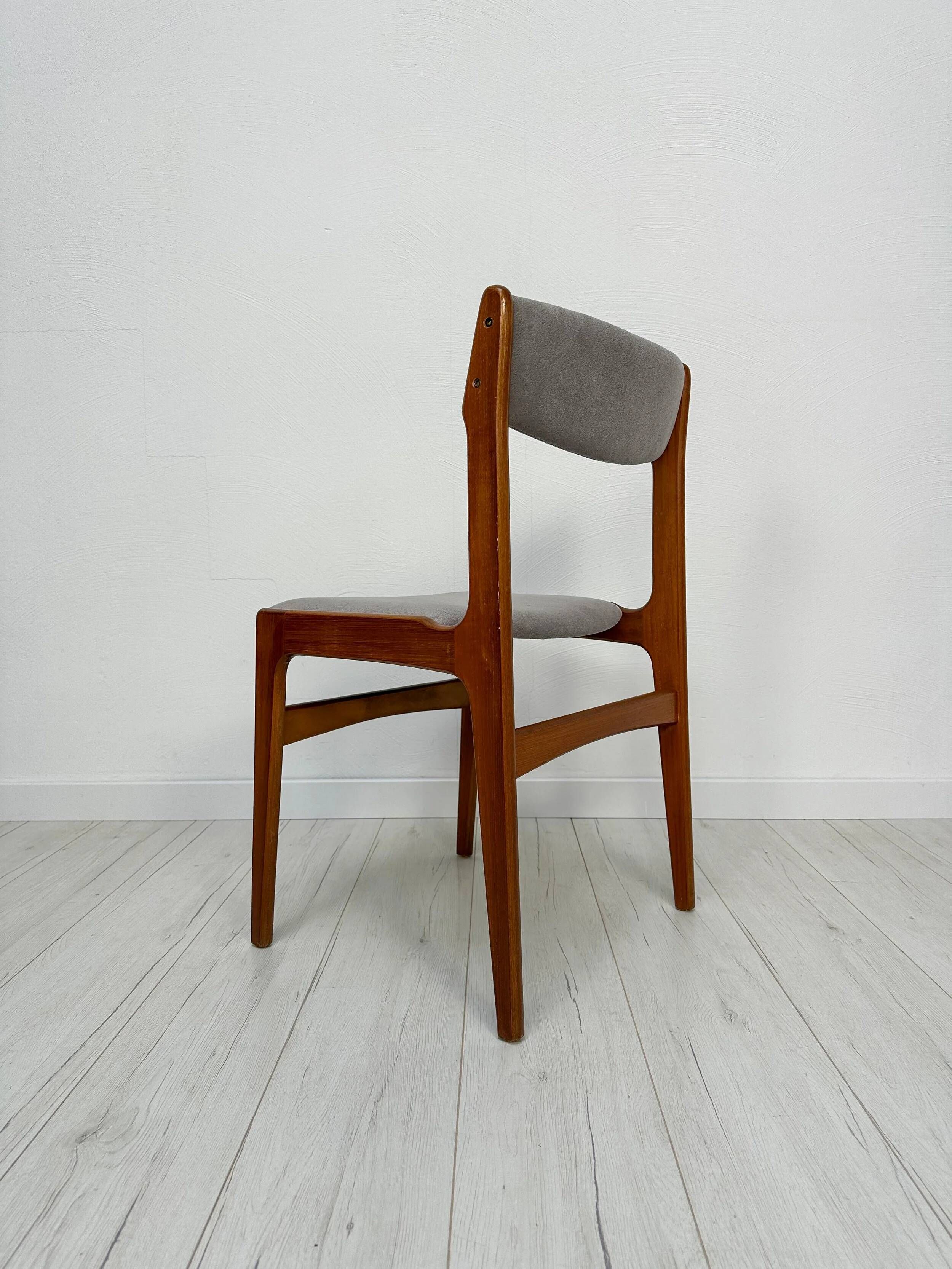 1960s Set of 6 Vintage Danish Teak Dining Chairs by Erik Buch