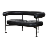 Two-seater leather banquette from the 1980s.