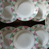 11 antique deep plates from Digoin and Sarreguemines