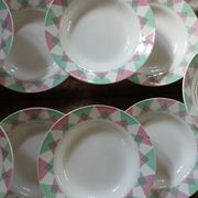 11 antique deep plates from Digoin and Sarreguemines