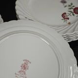 Lot de 6 assiettes à dessert KG Lunéville Service Fleurs des Indes