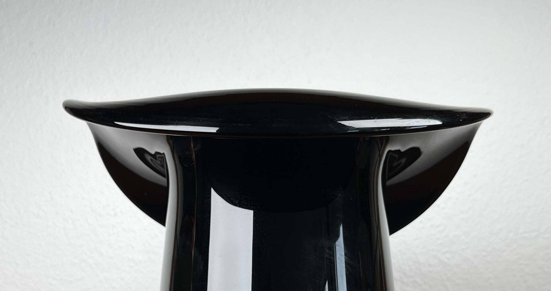 Vintage Italian vase top hat in Murano glass, 1980s.