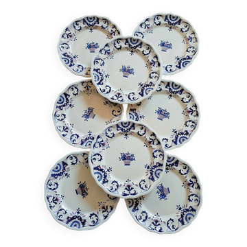 8 assiettes plates en Terre de fer de Longchamp 