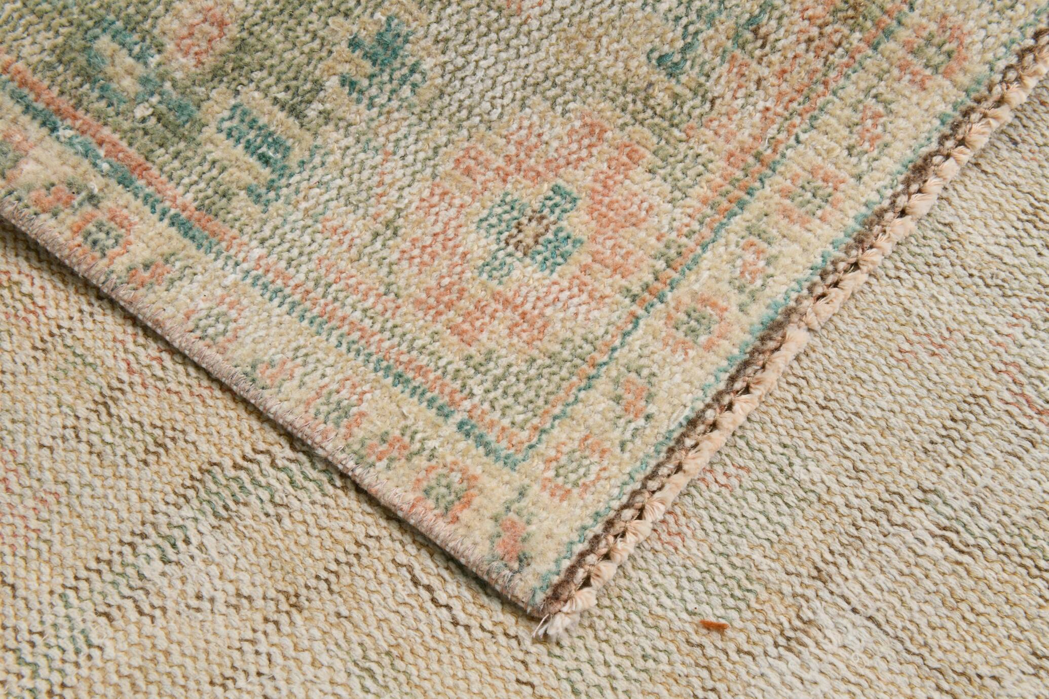 6x10 Peach Red Turkish Vintage Rug, 194x294Cm