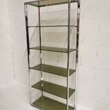 Shelf in chrome and glass, Fratelli Orsenigo, 1970