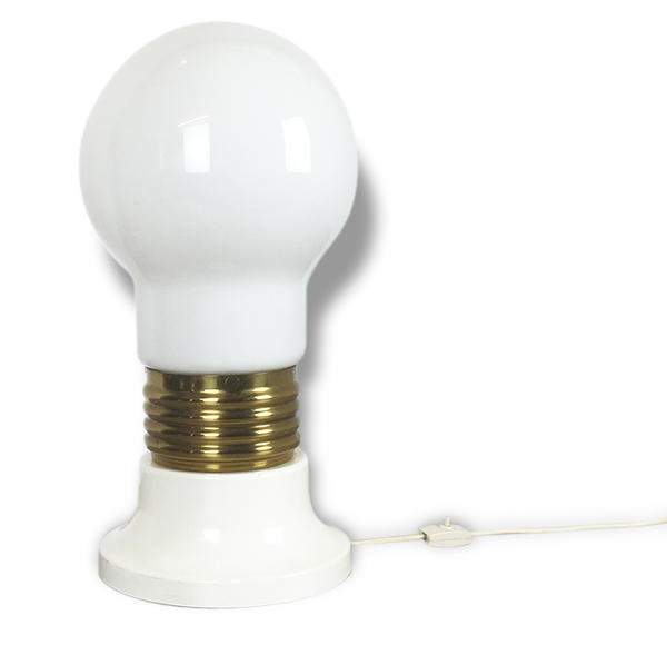 Modernist vintage 1970s italian Giant Glass Bulb Table / Floor Light