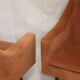 Paire de fauteuils cube en velours style Italien années 70