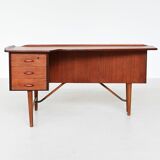 Peter Løvig Nielsen boomerang writing desk in teak Løvig Denmark 1960
