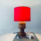Carved wooden lamp