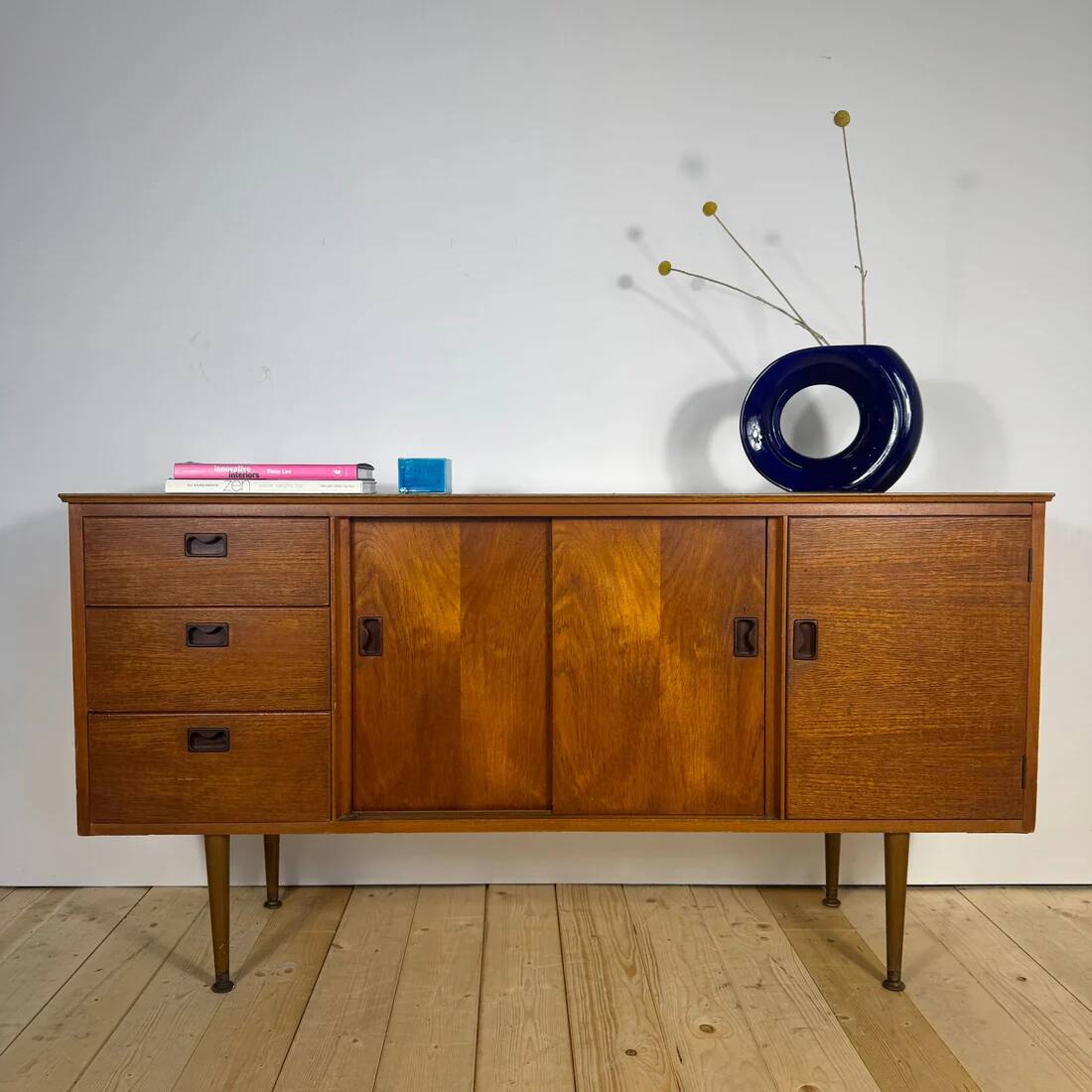 Danish teak sideboard – Mid-century credenza from the 1960s