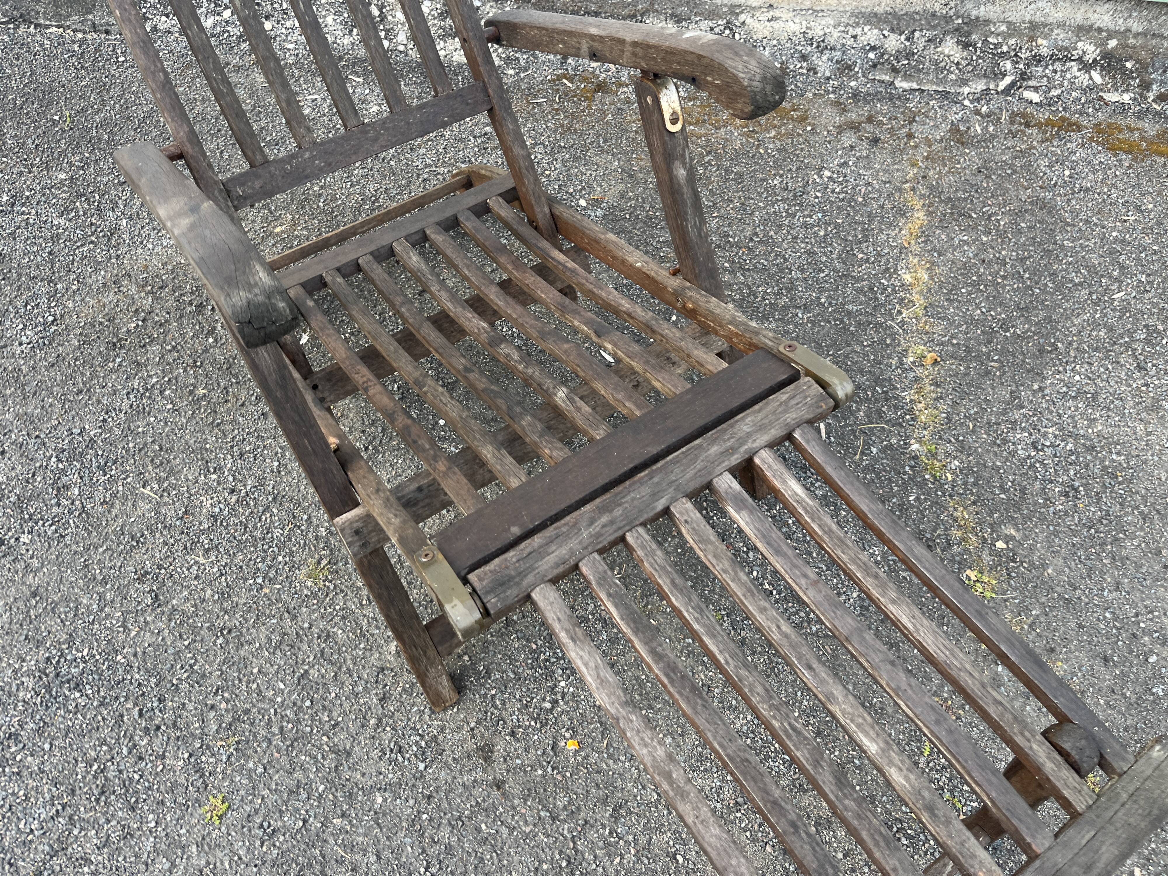 Teak folding steamer deckchair Scan Design - colonial liner style