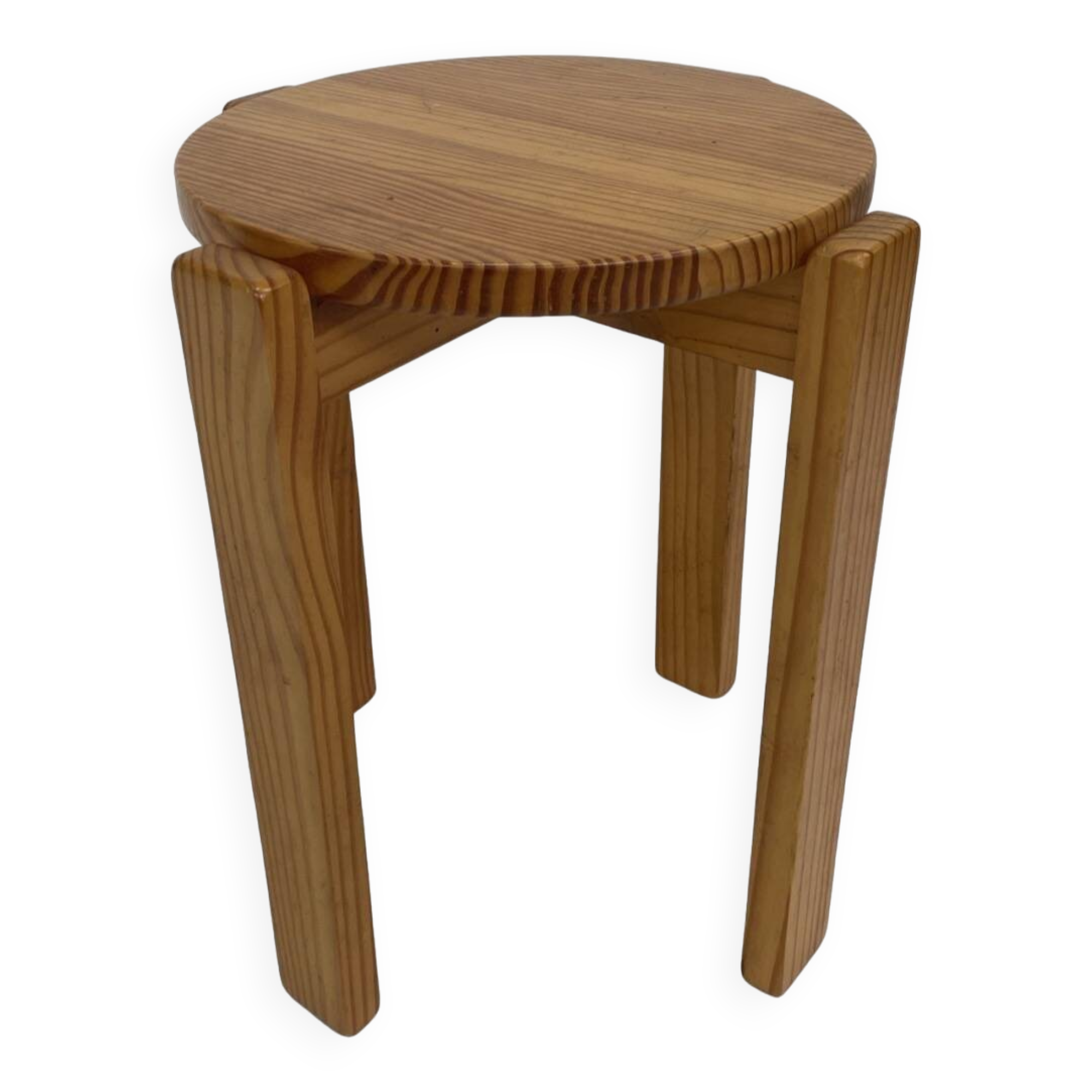 Mid century pinewood stool, minimalistic design  1960s