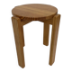 Mid century pinewood stool, minimalistic design  1960s
