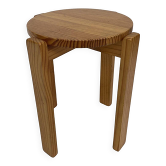 Mid century pinewood stool, minimalistic design  1960s