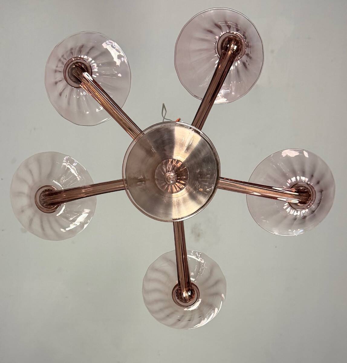 Venetian chandelier in amethyst Murano glass, circa 1920